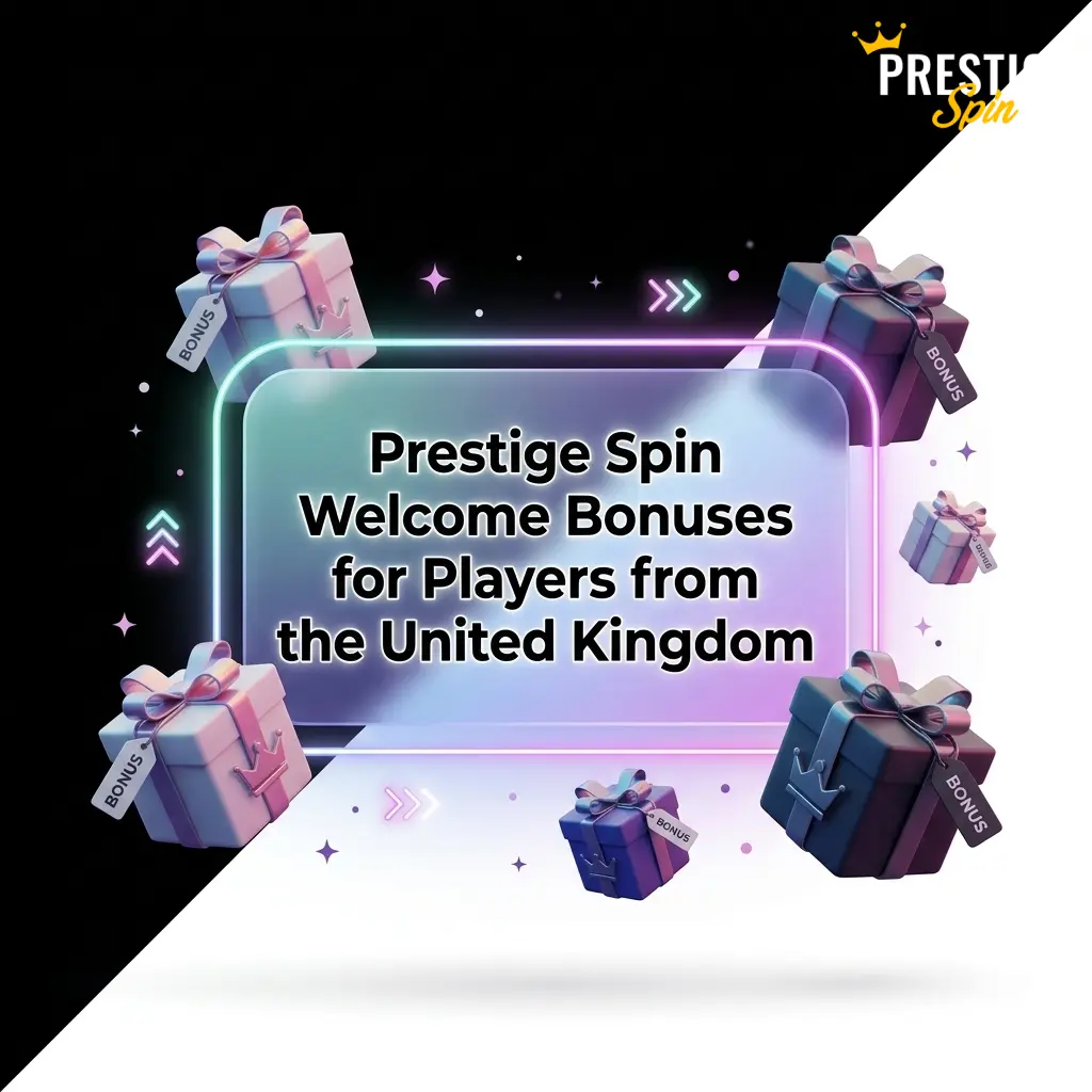 Prestige Spin welcome bonuses showing three deposit tiers with 100%, 125%, and 150% match offers for UK players